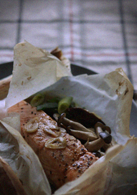 Paper Wrapped Salmon Fillet