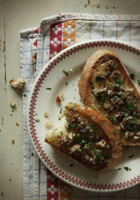 Anchovy & Garlic Toasts 1